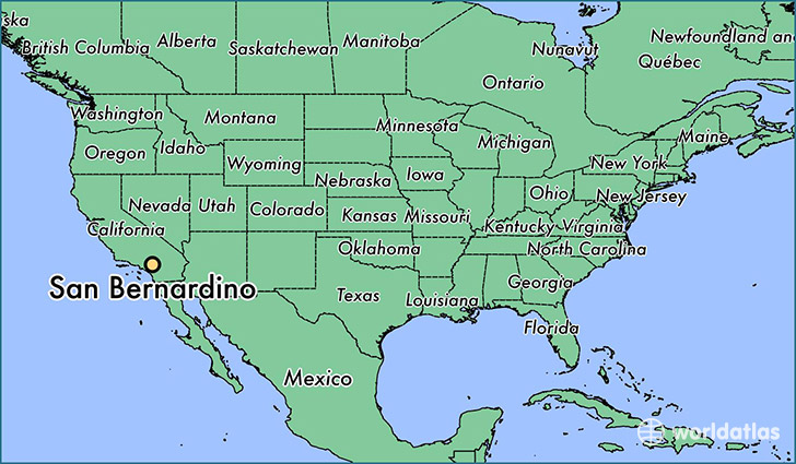 map showing the location of San Bernardino