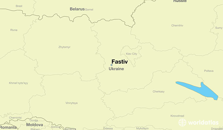 map showing the location of Fastiv
