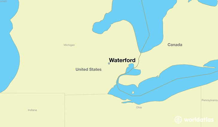map showing the location of Waterford
