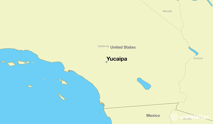 map showing the location of Yucaipa