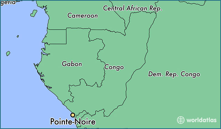 map showing the location of Pointe-Noire