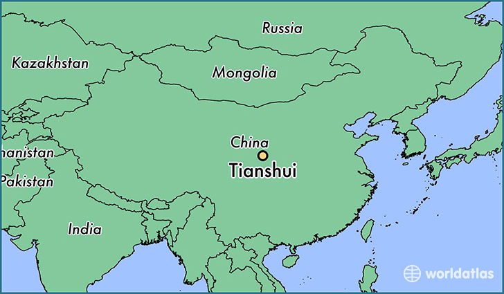 map showing the location of Tianshui