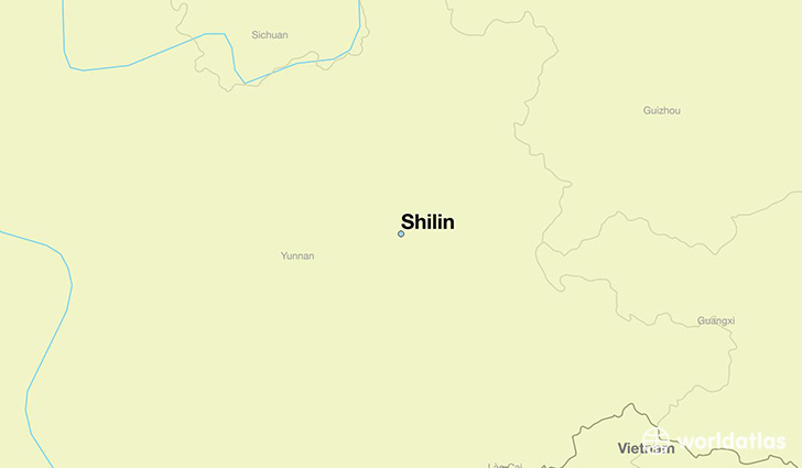 map showing the location of Shilin