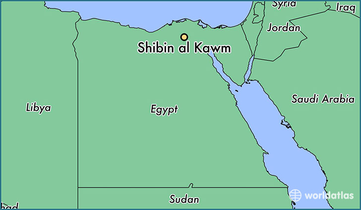 map showing the location of Shibin al Kawm