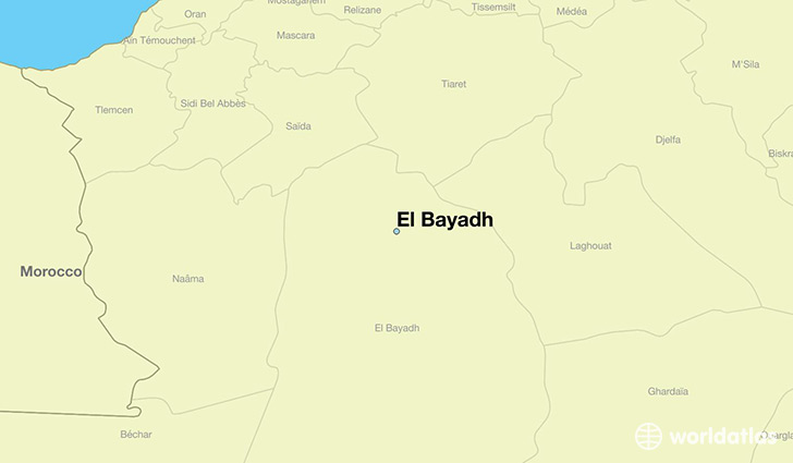 map showing the location of El Bayadh