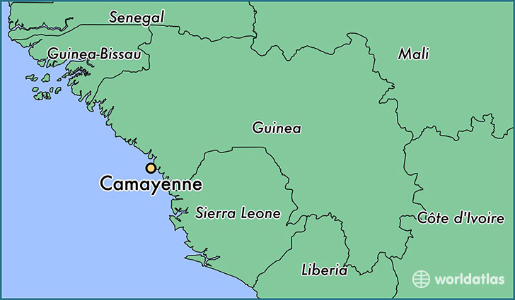 map showing the location of Camayenne
