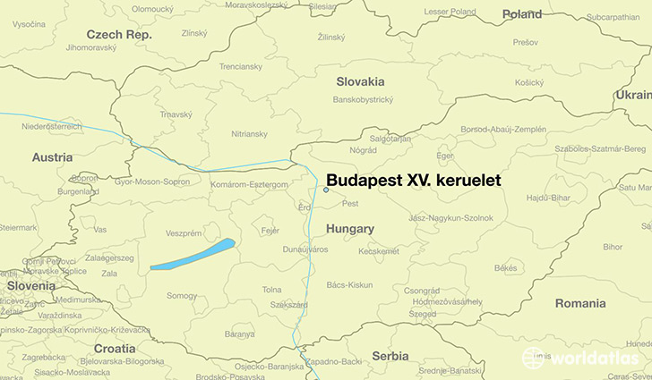 map showing the location of Budapest XV. keruelet