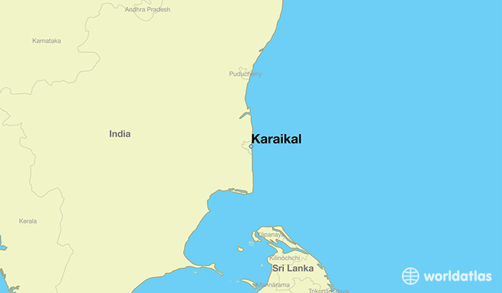 map showing the location of Karaikal