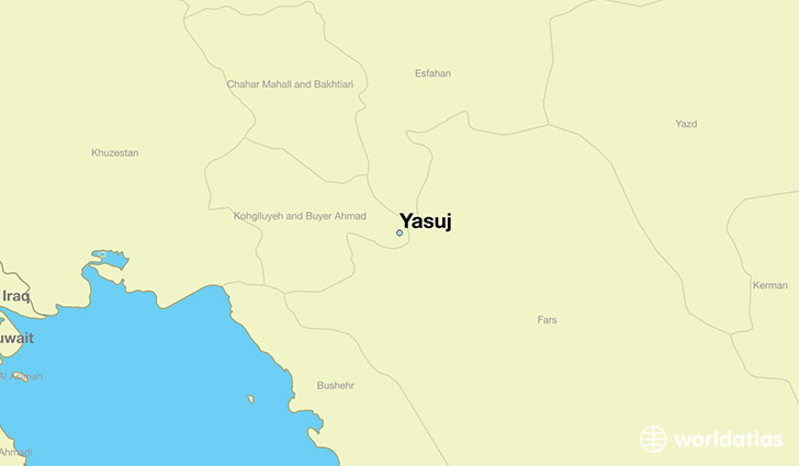 map showing the location of Yasuj