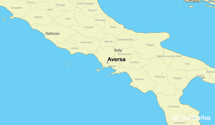 map showing the location of Aversa