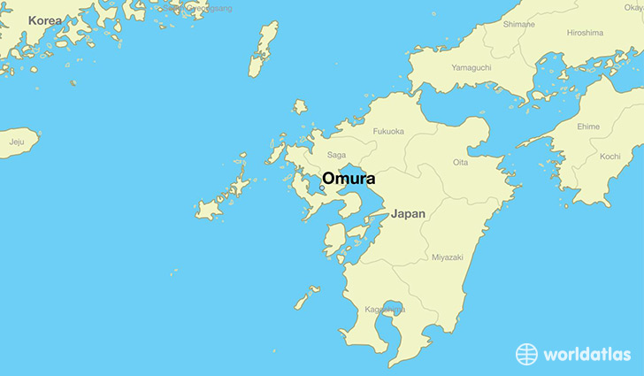 map showing the location of Omura