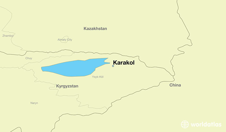 map showing the location of Karakol