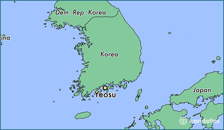 map showing the location of Yeosu