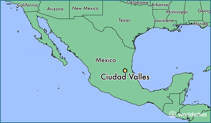 map showing the location of Ciudad Valles