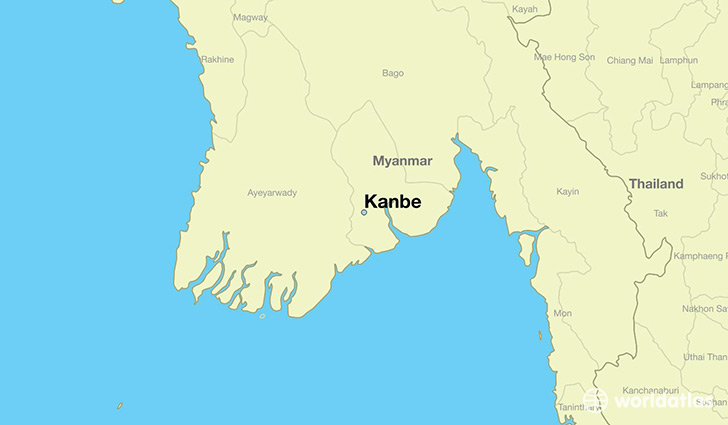 map showing the location of Kanbe