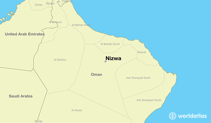 map showing the location of Nizwa