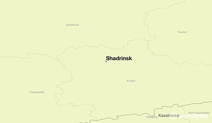 map showing the location of Shadrinsk