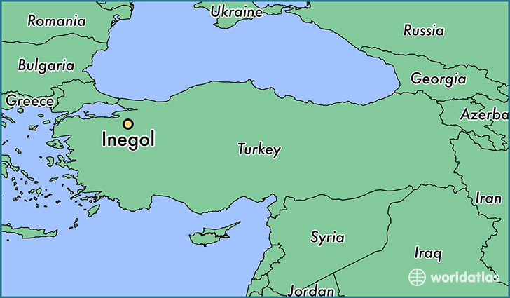 map showing the location of Inegol
