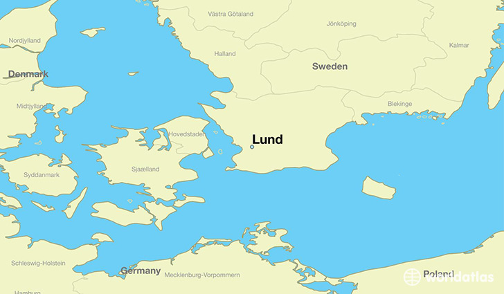 map showing the location of Lund