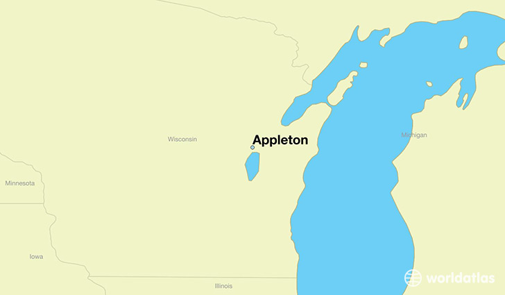 map showing the location of Appleton