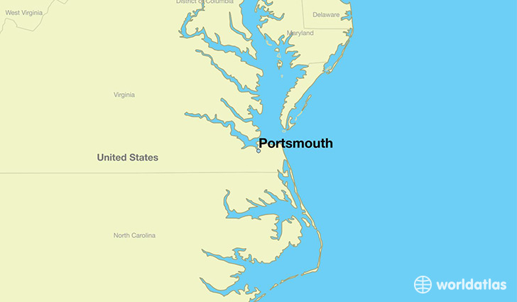 map showing the location of Portsmouth