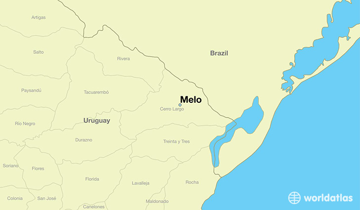 map showing the location of Melo
