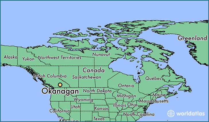 map showing the location of Okanagan