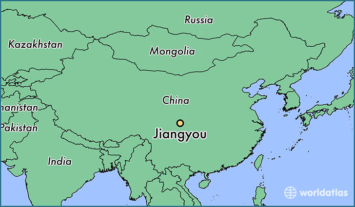 map showing the location of Jiangyou