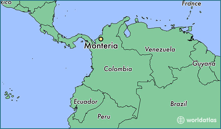 map showing the location of Monteria