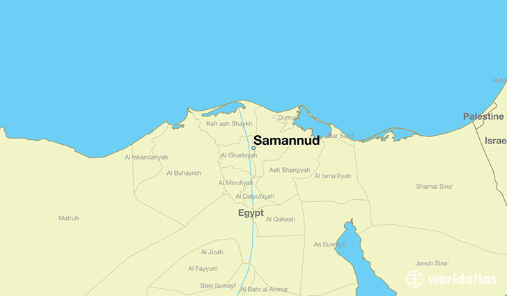 map showing the location of Samannud