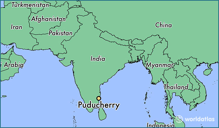 map showing the location of Puducherry