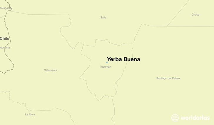 map showing the location of Yerba Buena