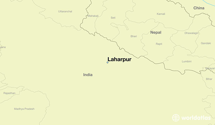 map showing the location of Laharpur
