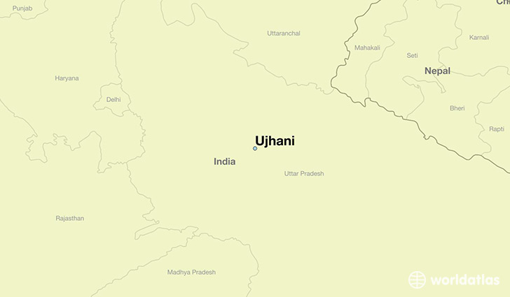 map showing the location of Ujhani