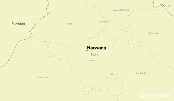 map showing the location of Narwana