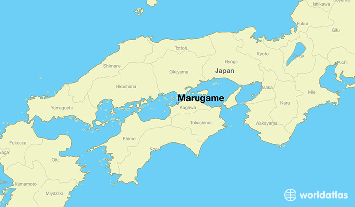 map showing the location of Marugame
