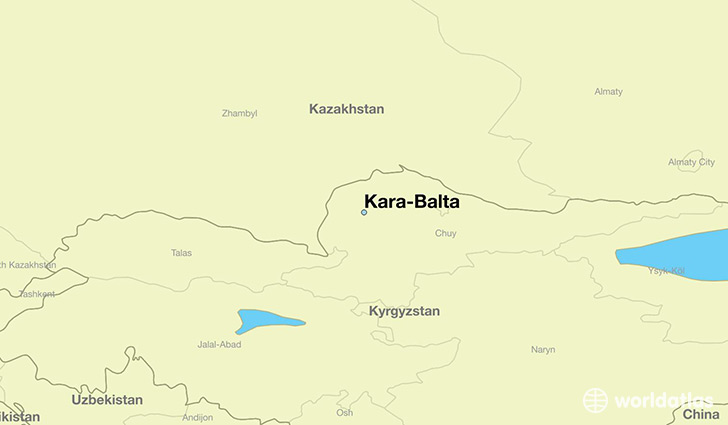 map showing the location of Kara-Balta