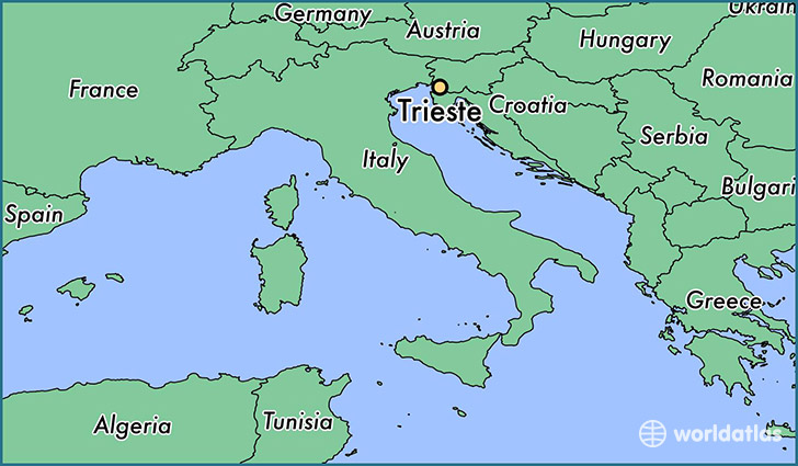 map showing the location of Trieste
