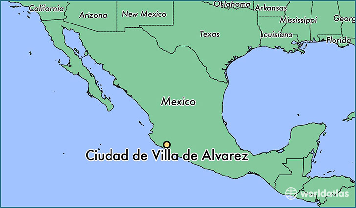 map showing the location of Ciudad de Villa de Alvarez