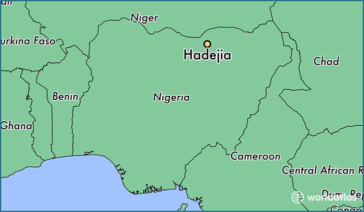 map showing the location of Hadejia
