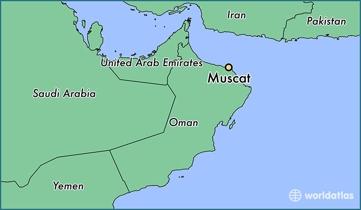 map showing the location of Muscat