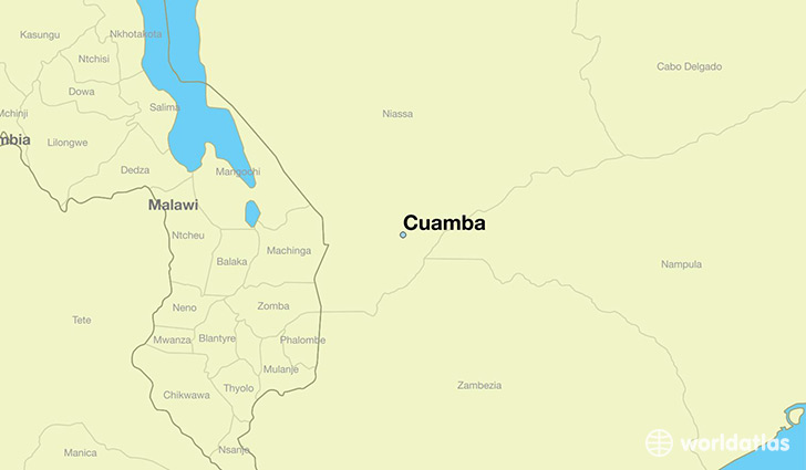 map showing the location of Cuamba