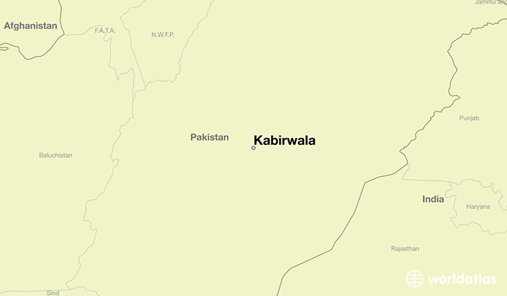 map showing the location of Kabirwala