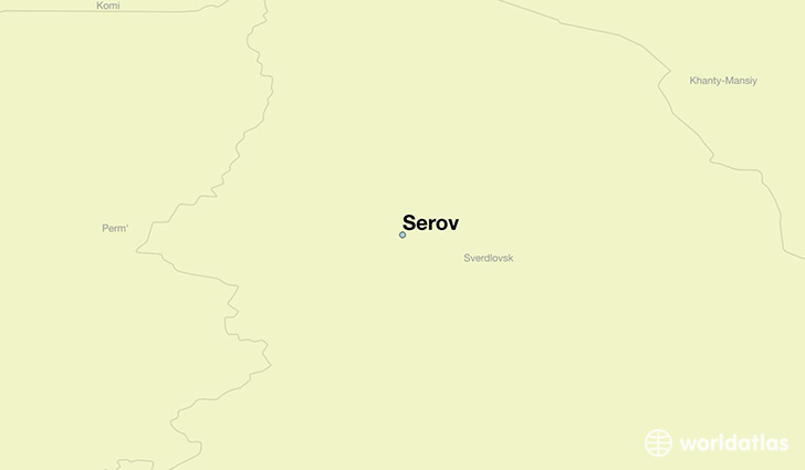 map showing the location of Serov