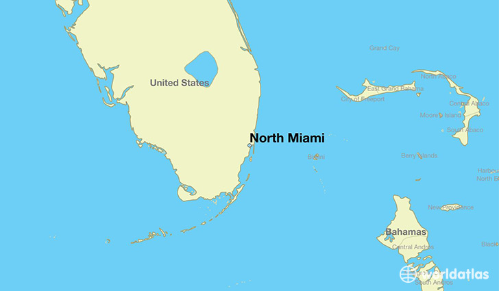 map showing the location of North Miami