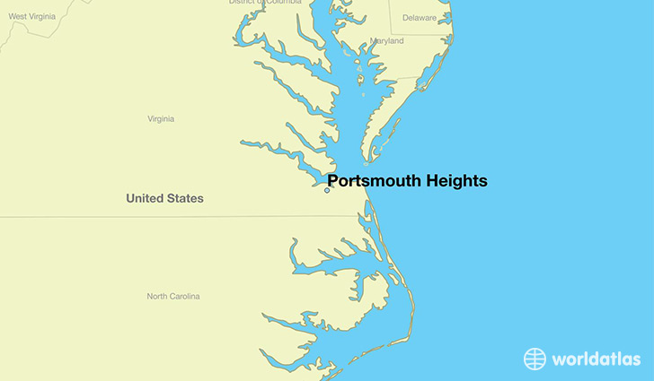 map showing the location of Portsmouth Heights