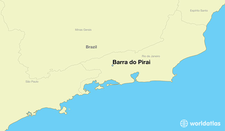 map showing the location of Barra do Pirai