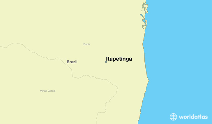 map showing the location of Itapetinga