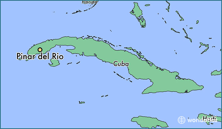 map showing the location of Pinar del Rio