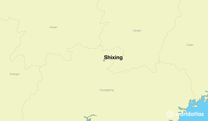 map showing the location of Shixing